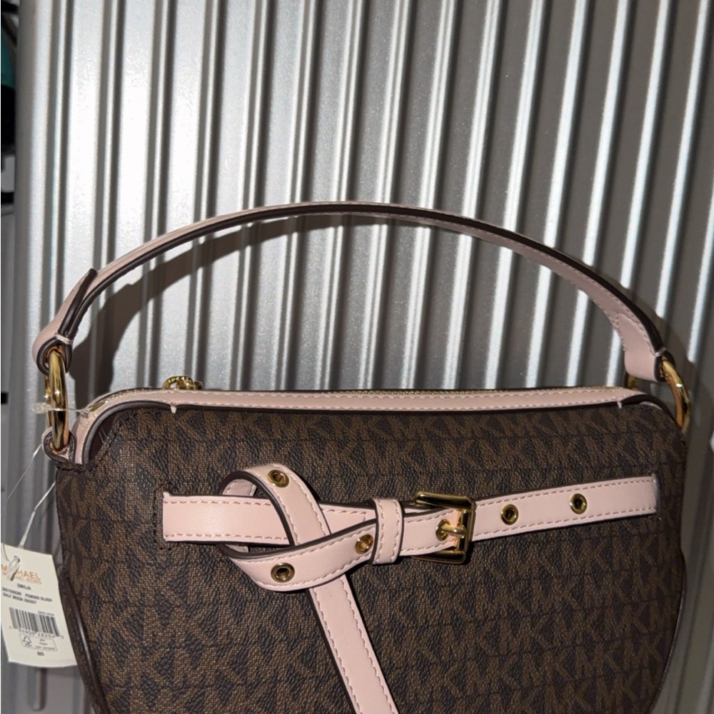 Michael Kors Brown and Pink Shoulder Bag